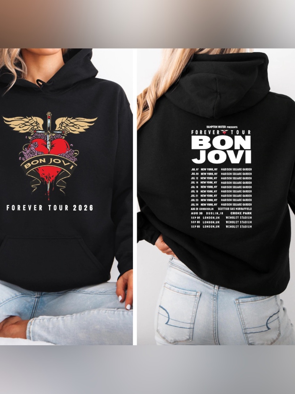 Bon Jovi Rock Band Forever Tour Hoodie, Music Merch Tour 2026 Graphic T-Shirt